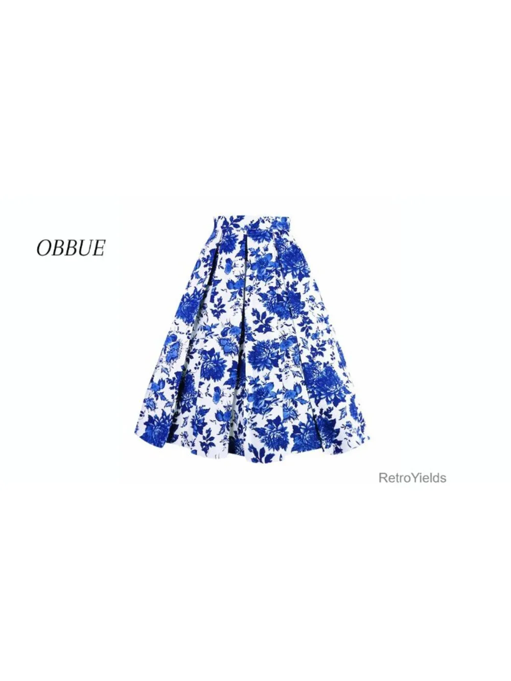 Vintage Pleated A-Line Midi Skirt with Pockets Cotton Fiber